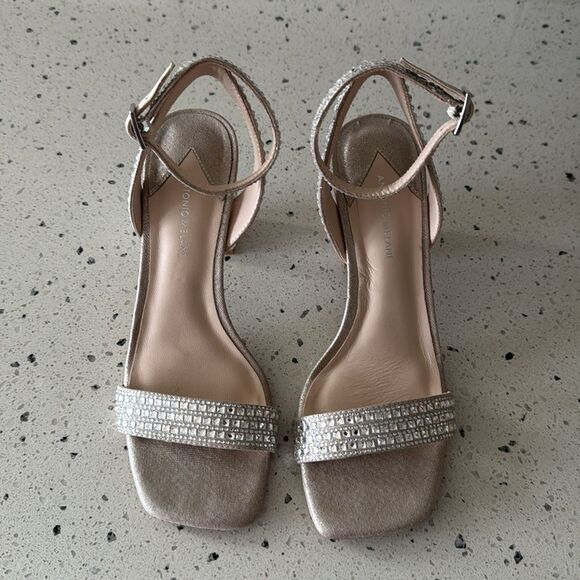 Antonio Melani Marryanna Rhinestone Embellished Ankle Strap Dress Sandals Sz 7.5 - Picture 2 of 14